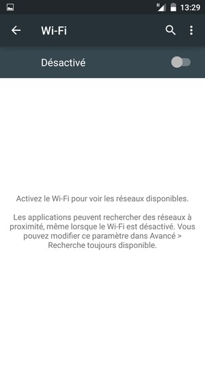 Activer le Wi-Fi