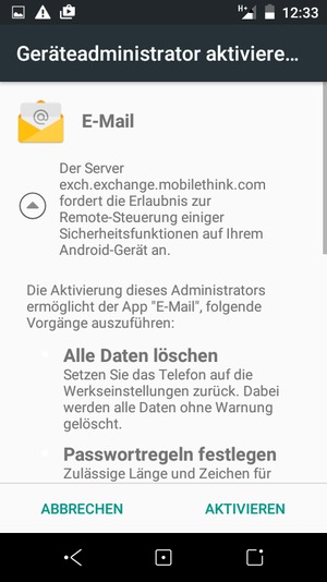Wählen Sie AKTIVIEREN