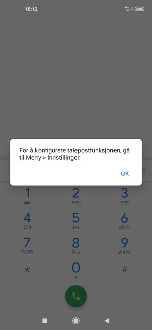 Hvis personsvar ikke er innstilt, velg OK