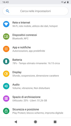 Seleziona Rete e Internet