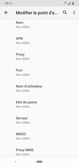 Saisissez les informations MMS