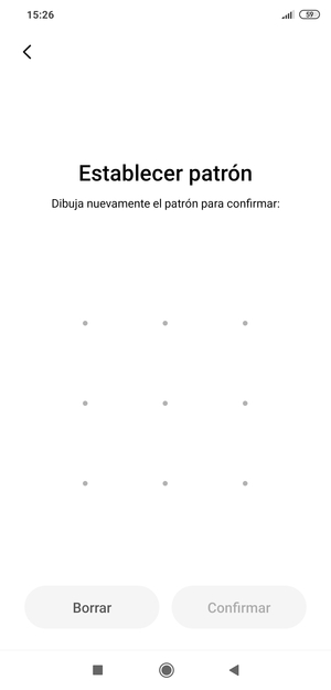 Dibuje de nuevo el patrón de desbloqueo