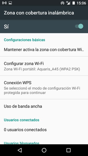 El teléfono ha sido configurado para su uso como módem