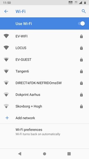 Select the wireless network you want to connect to