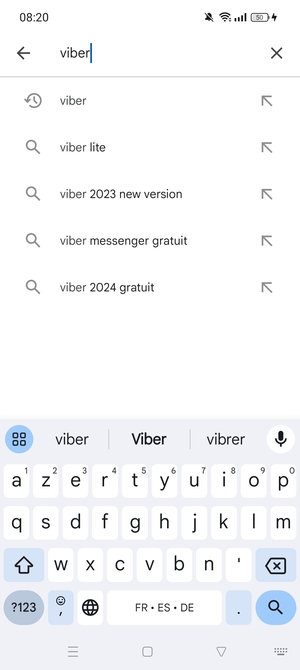 Saisissez le nom de l'appli et sélectionnez Rechercher