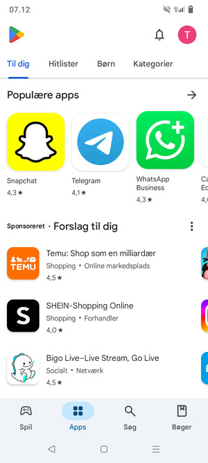 Vælg Søg