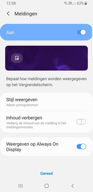 Selecteer uw voorkeursopties en selecteer Gereed