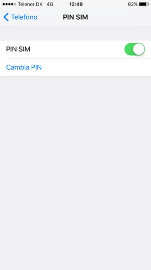 Seleziona Cambia PIN
