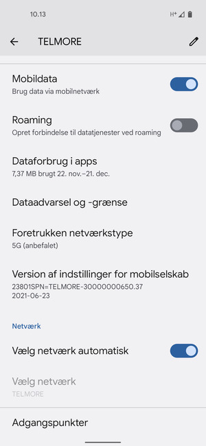 Scroll til og vælg Adgangspunkter
