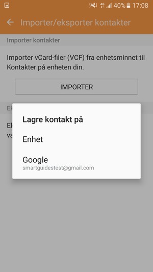 Velg din Google-konto