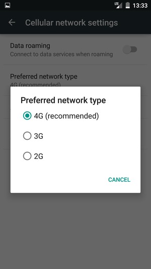 Select your preferred option