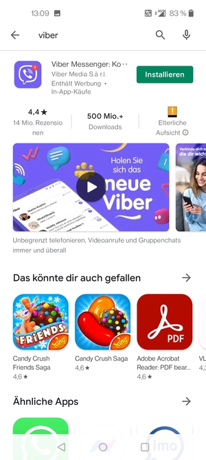 Wählen Sie die App