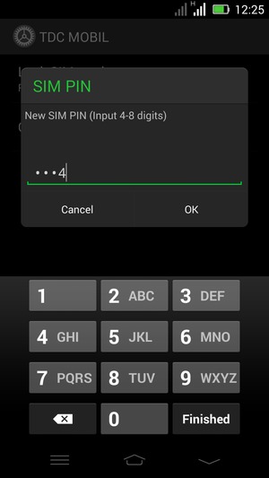 Enter your New SIM PIN and select OK