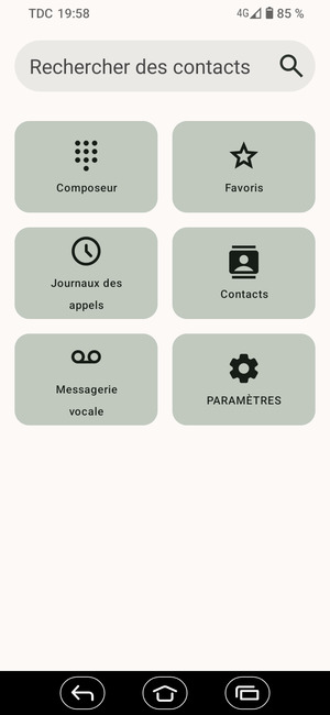 Sélectionnez Messagerie vocale