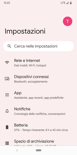 Seleziona Rete e Internet