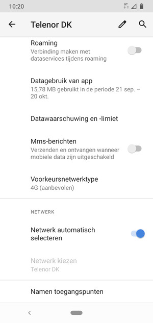 Scroll naar en selecteer Namen toegangspunten