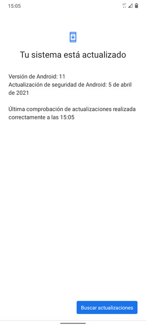 Si su teléfono está actualizado, verá la siguiente pantalla