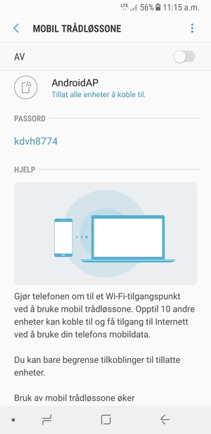 Velg menyknappen