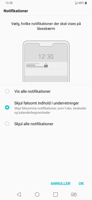 Vælg din foretrukne mulighed og vælg OK