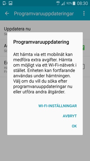 Om du ser denna
skärm, välj OK