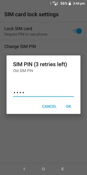 Enter your Old SIM PIN and select OK