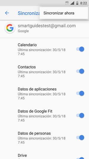 Seleccione Sincronizar ahora