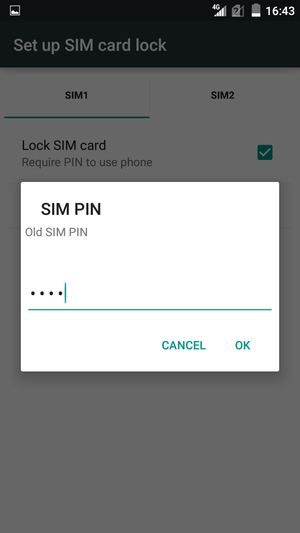 Enter your Old SIM PIN and select OK