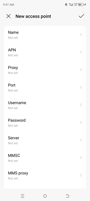 Enter MMS information