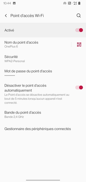 Votre téléphone est maintenant configuré pour être utilisé comme modem