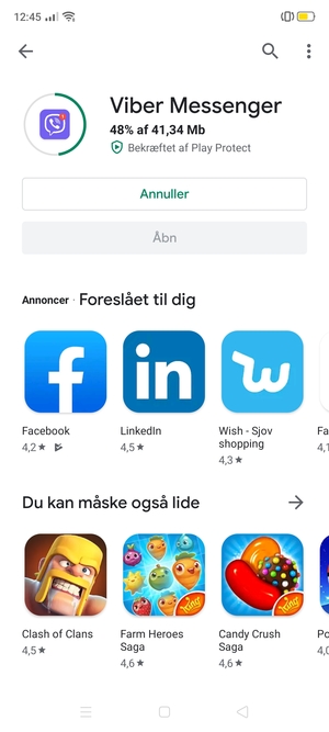 Afvent at installeringen er afsluttet