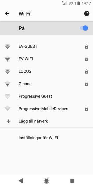 Tryck på det trådlösa nätverket som du vill ansluta till