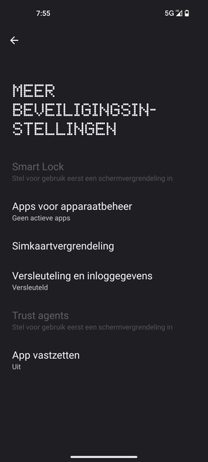 Selecteer Simkaartvergrendeling