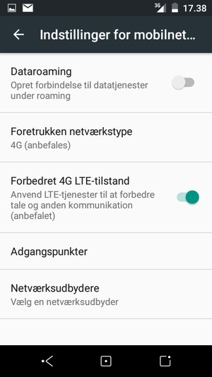 Vælg Foretrukken netværkstype