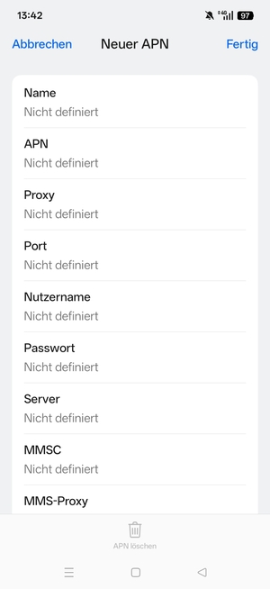 Geben Sie Internet-Informationen ein