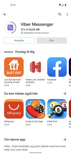 Afvent at installeringen er afsluttet