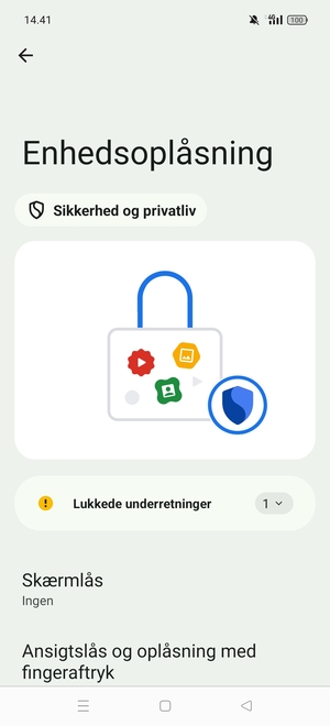 Vælg Skærmlås
