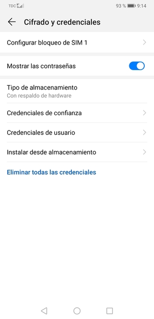 Seleccione Configurar bloqueo de SIM