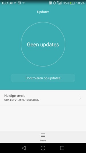 Als uw telefoon up-to-date is, zult u het volgende scherm zien