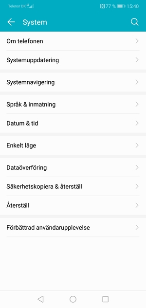 Välj Systemuppdatering