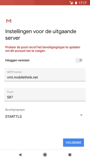 Selecteer Beveiligingstype