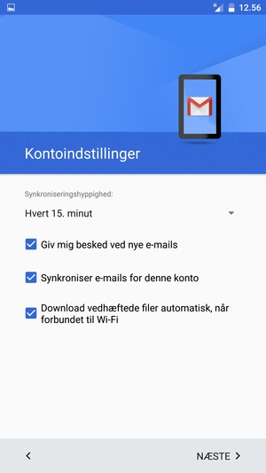 Vælg NÆSTE