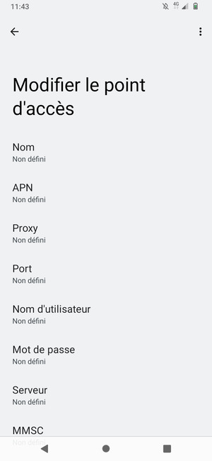 Saisissez les informations Internet