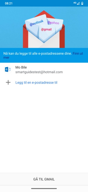 Velg GÅ TIL GMAIL
