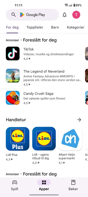 Velg søkefelt