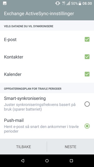 Velg NESTE
