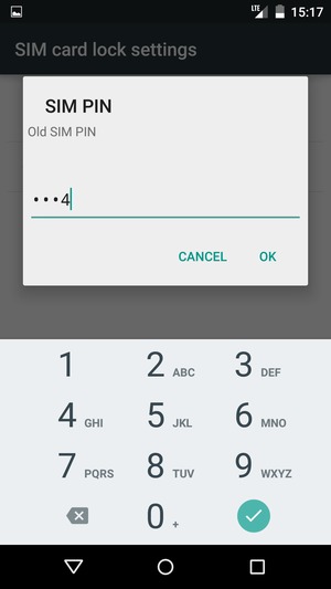 Enter your Old SIM PIN and select OK