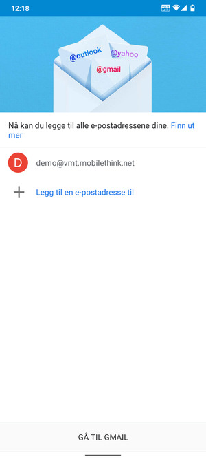 Velg GÅ TIL GMAIL