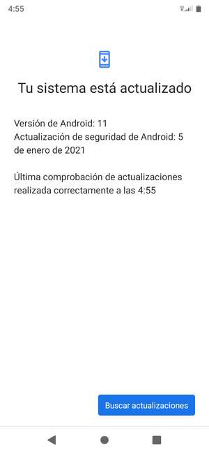 Si su teléfono está actualizado, verá la siguiente pantalla