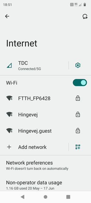 Select the wireless network you want to connect to