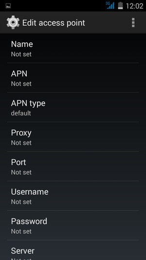 Select APN type